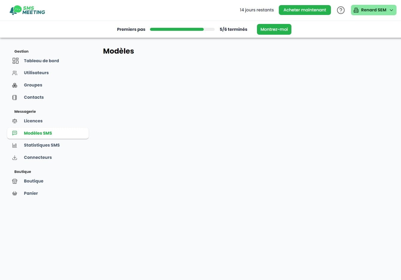 Guide SMS Meeting - Créer Modèles